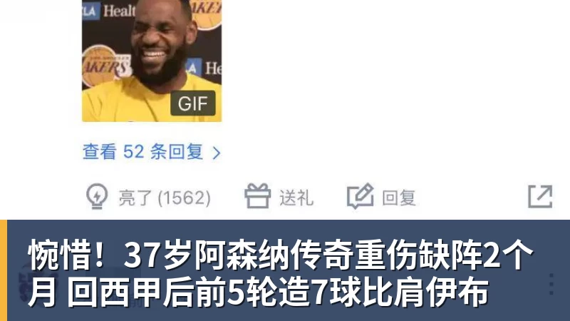 惋惜！37岁阿森纳传奇重伤缺阵2个月 回西甲后前5轮造7球比肩伊布