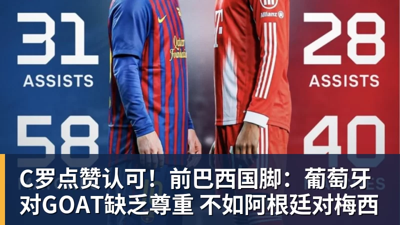 C罗点赞认可！前巴西国脚：葡萄牙对GOAT缺乏尊重 不如阿根廷对梅西